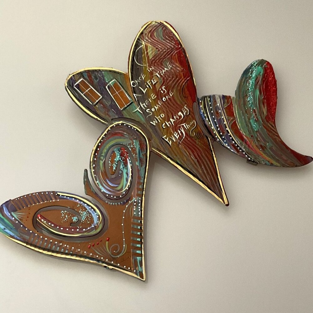 SIGNED ROBERT SHIELDS 2014 MIXED-MEDIA METAL HEART ONCE IN A LIFETIME THERE IS